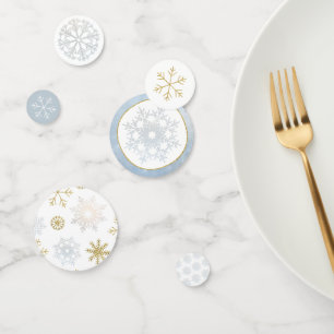 Blue Snowflake Baby Shower Table Confetti