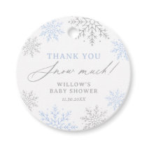 Blue Snowflake Baby Shower Thank You Snow Much Favor Tags