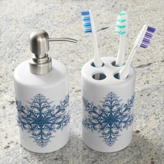 Blue Snowflake Bath Set (Front)