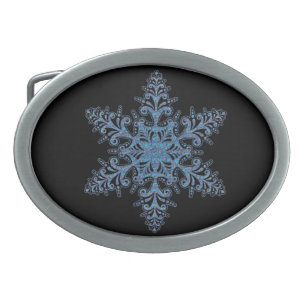 Blue Snowflake Belt Buckle