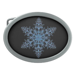 Blue Snowflake Belt Buckle