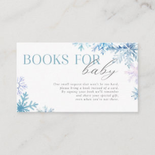 Blue Snowflake Books for Baby Insert Card 3.5x2