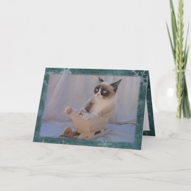 Blue Snowflake Card | Dashing through the.... NO! (Front)