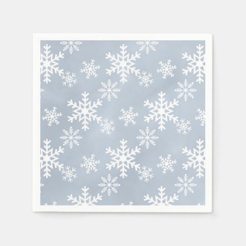 blue snowflake christmas baby shower birthday part napkins
