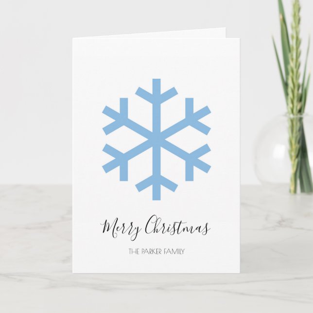 Blue Snowflake Christmas Card (Front)