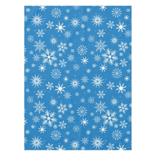 Blue Snowflake Christmas Design Tablecloth