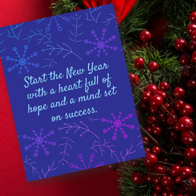 Blue Snowflake Christmas Flat Holiday Card (Creator Uploaded)