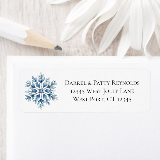 Blue Snowflake Christmas  Label (Insitu)
