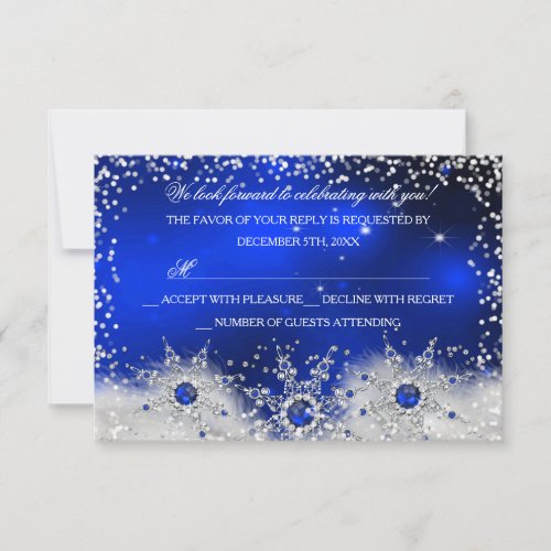 Blue Snowflake Christmas Party RSVP