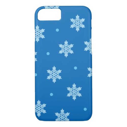 Blue Snowflake Christmas Print iPhone 87 Case