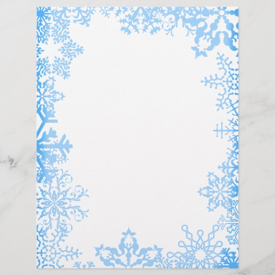 Blue Snowflake Christmas Stationary | Zazzle.com