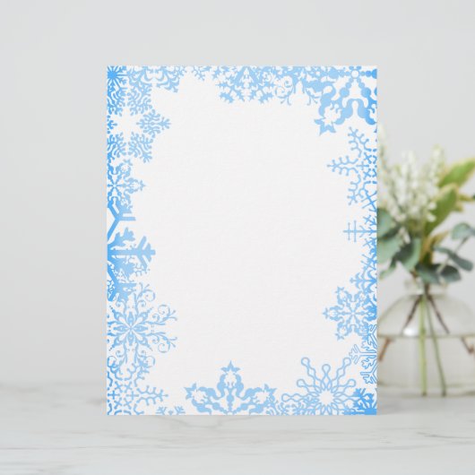 Blue Snowflake Christmas Stationary (Standing Front)