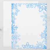 Blue Snowflake Christmas Stationary (Front/Back)