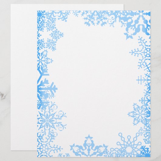 Blue Snowflake Christmas Stationary (Front/Back)