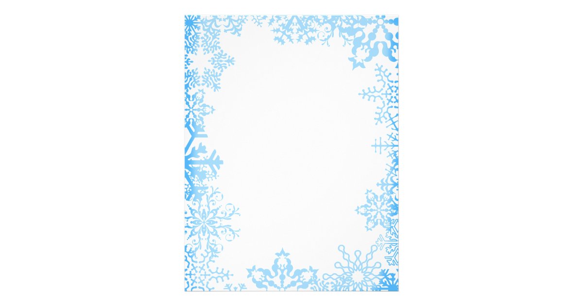 Blue Snowflake Christmas Stationary Letterhead | Zazzle