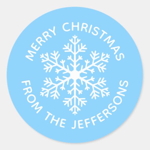 Blue Snowflake Christmas Stickers