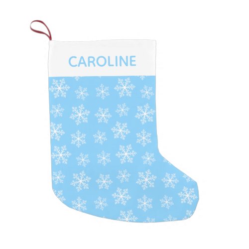 Blue Snowflake Christmas Stocking