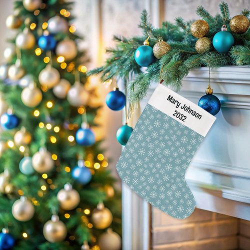 Blue Snowflake Christmas Stocking