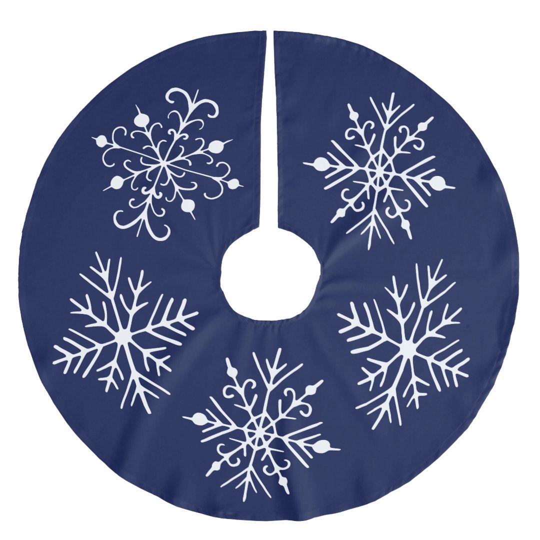 Blue Snowflake Christmas Tree Skirt Zazzle