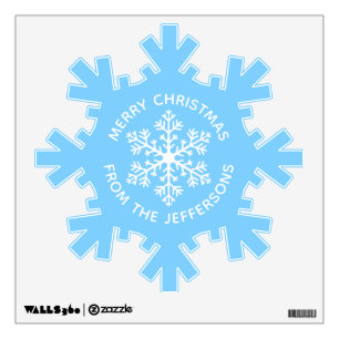 Blue Snowflake Christmas Wall Decal