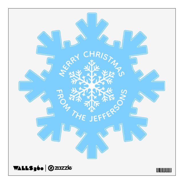 Blue Snowflake Christmas Wall Decal (Front)