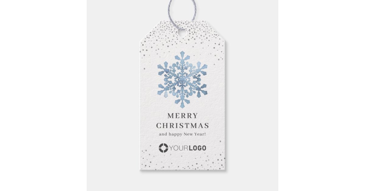 Printable Snowflake Gift Tags - White, Blue, Silver