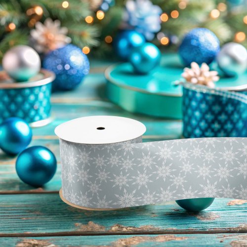 Blue Snowflake Coordinating  Satin Ribbon