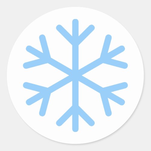 Blue Snowflake Design Classic Round Sticker