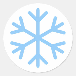 Blue Snowflake Design Classic Round Sticker