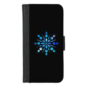 Blue Snowflake Design iPhone 8/7 Wallet Case