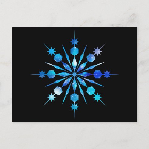 Blue Snowflake Design Postcard