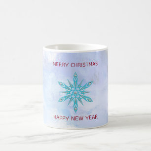 Blue Snowflake & Diamonds Coffee Mug