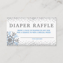 Blue Snowflake Diaper Raffle Cards