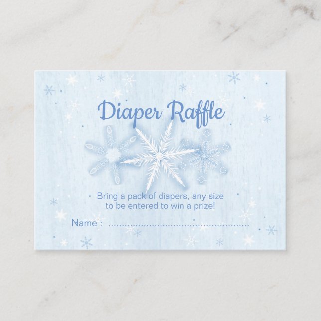 Blue Snowflake Diaper Raffle Tickets (Front)