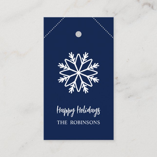 BLUE SNOWFLAKE DIY CHRISTMAS GIFT TAG (Front)