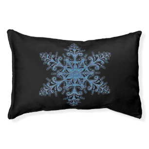 Blue Snowflake Dog Bed
