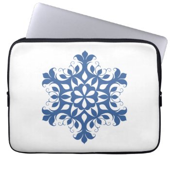Blue Snowflake Electronics Bag by lynnsphotos at Zazzle