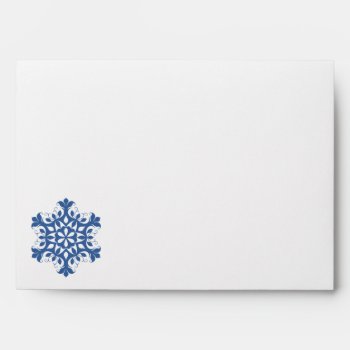 Blue Snowflake Envelope by lynnsphotos at Zazzle