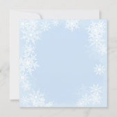 Blue Snowflake Ethnic Boys Christmas Baby Shower Invitation (Back)