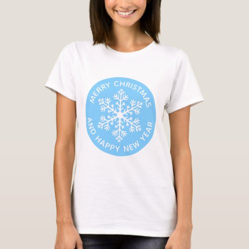 Blue Snowflake Festive T_Shirt