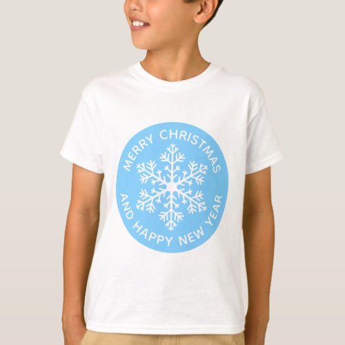 Blue Snowflake Festive T_Shirt Child
