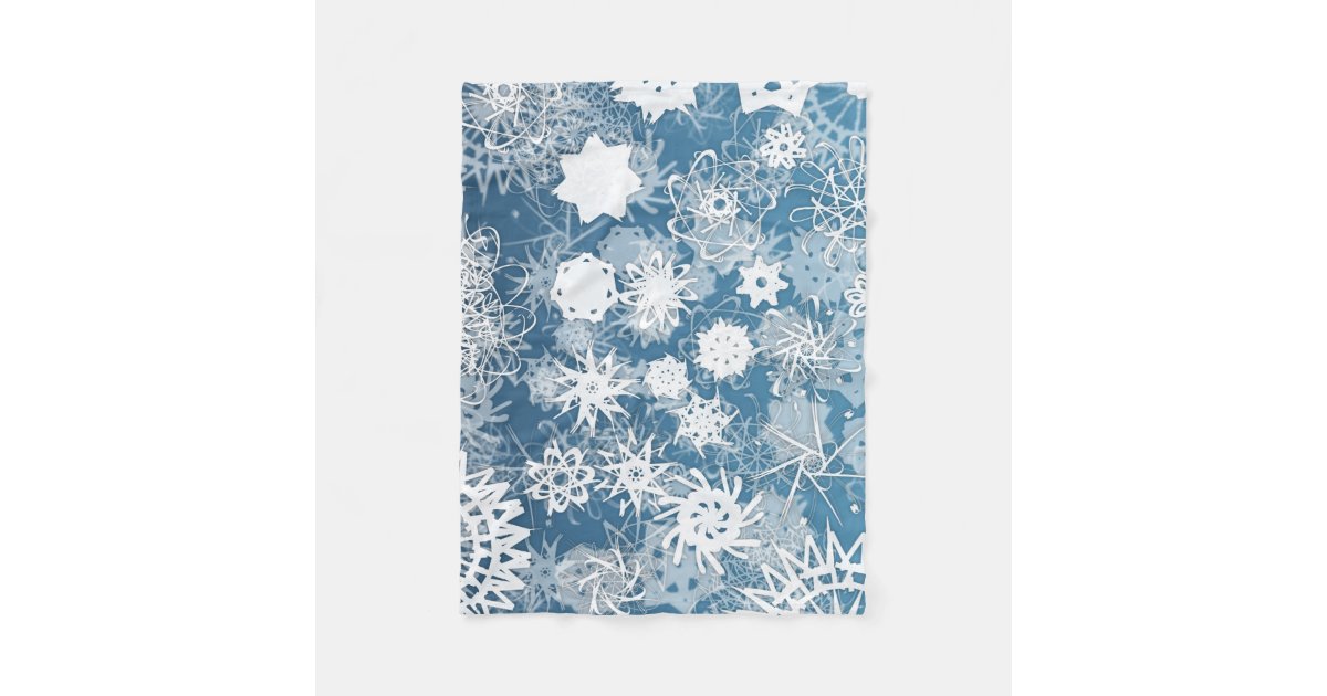 Blue Snowflake Fleece Blanket Zazzle