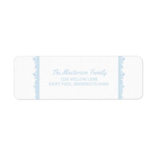Blue Snowflake Frame Holiday Label