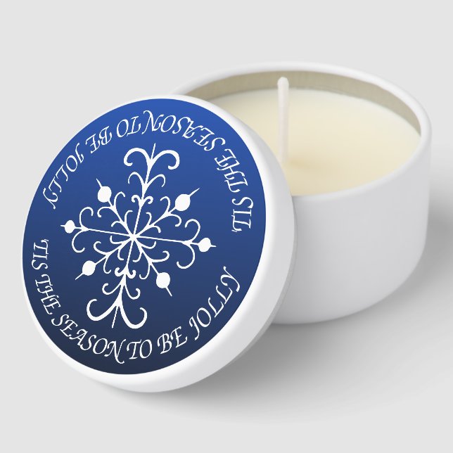 Blue Snowflake Holiday Candle  Mini Candle Favors (Corner)