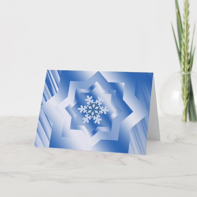 Blue Snowflake Holiday Card (Front)