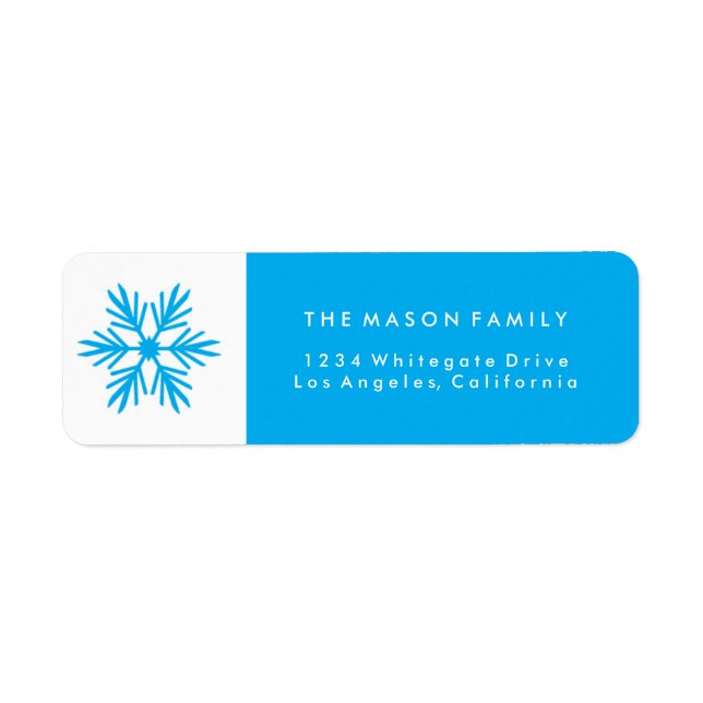 Blue Snowflake Holiday/Christmas Labels (Front)