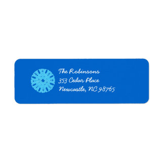 Blue Snowflake Holiday Return Address Label