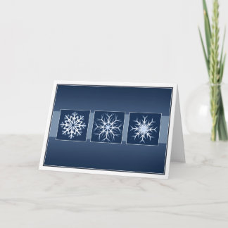 Blue Snowflake Holidays Holiday Card