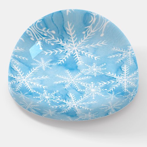 Blue Snowflake Icy Pattern Paperweight