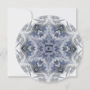 Blue Snowflake Kaleidoscope Design Invitation